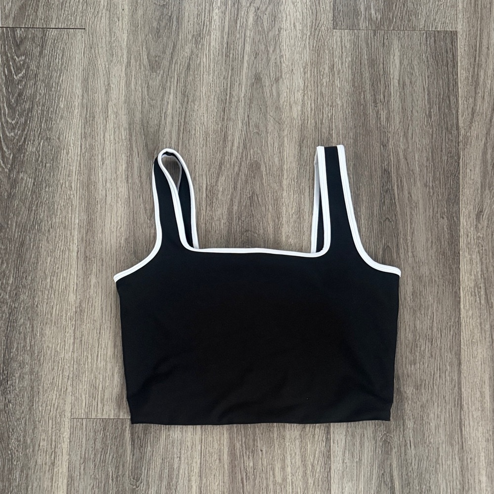 Black and White Sports Bra